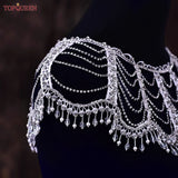 TOPQUEEN SG34 Crystal Bead Choker Cover Wedding Shoulders Evening Stole