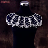 TOPQUEEN SG34 Crystal Bead Choker Cover Wedding Shoulders Evening Stole