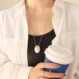 Stainless Steel Oval Necklace for Women