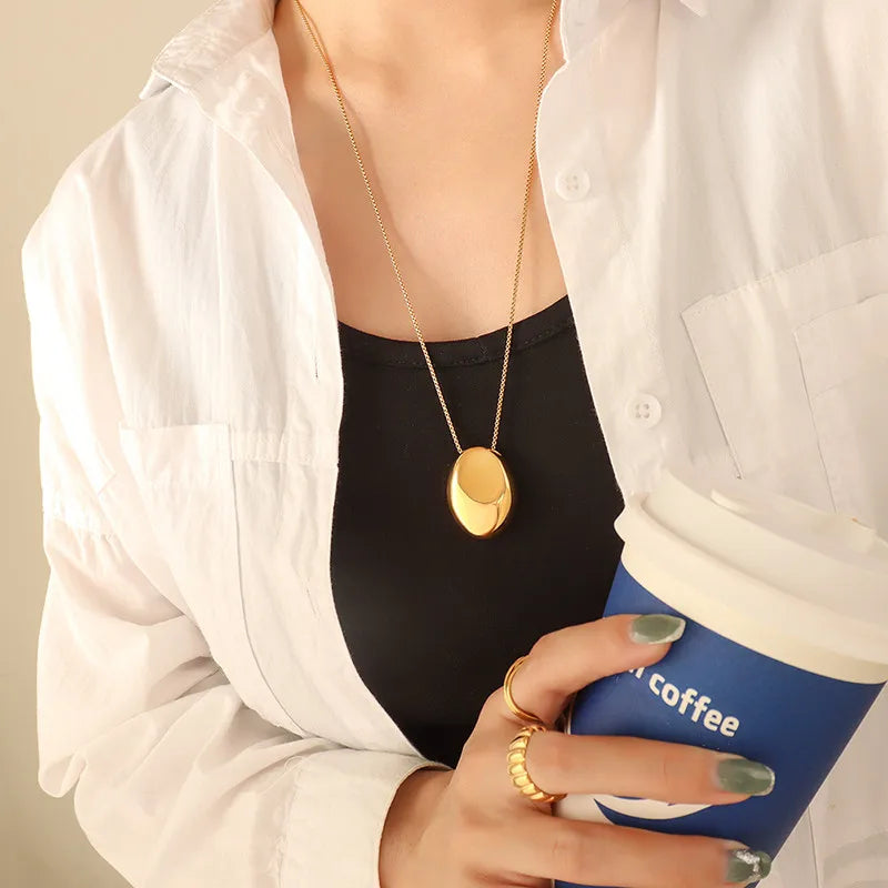 Stainless Steel Oval Necklace for Women