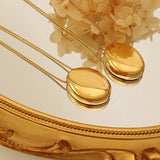 Stainless Steel Oval Necklace for Women