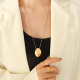 Stainless Steel Oval Necklace for Women