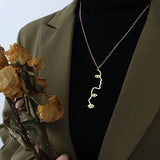 Stainless Steel Face Pendant Necklace Personality Sweater Chain