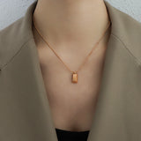 Stainless Steel Three-Dimensional Square Snake Bone Chain Necklace