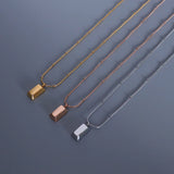 Stainless Steel Three-Dimensional Square Snake Bone Chain Necklace