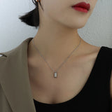 Stainless Steel Three-Dimensional Square Snake Bone Chain Necklace