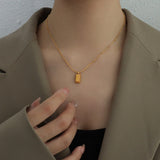 Stainless Steel Three-Dimensional Square Snake Bone Chain Necklace