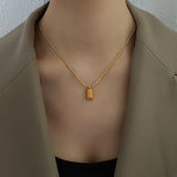 Stainless Steel Three-Dimensional Square Snake Bone Chain Necklace