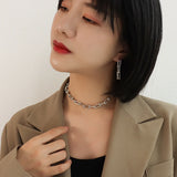 Stainless Steel Horseshoe Necklace Women's Exaggerated BSP674