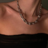 Stainless Steel Horseshoe U-Shaped Necklace Exaggerated Women's Necklace