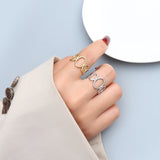 Geometric Ellipse Splicing Ring Stainless Steel Opening Ring BSA151
