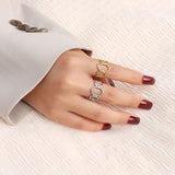 Geometric Ellipse Splicing Ring Stainless Steel Opening Ring BSA151