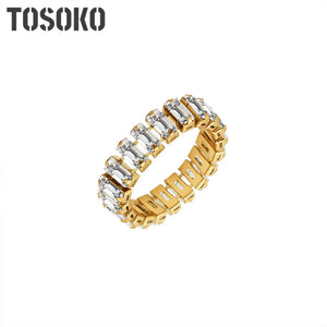 Stainless Steel Women's Zircon Ring 18K Colour BSA224