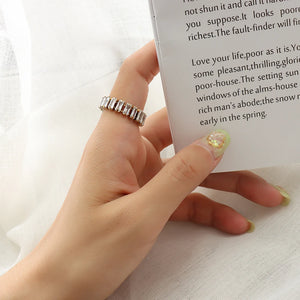 Stainless Steel Women's Zircon Ring 18K Colour BSA224