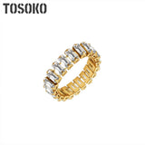 Stainless Steel Women's Zircon Ring 18K Colour BSA224