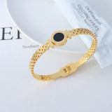 Love Roman Numeral Shell Bracelet 18K Plated Stainless Steel Women's Jewelry