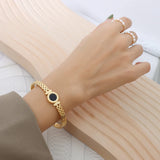 Love Roman Numeral Shell Bracelet 18K Plated Stainless Steel Women's Jewelry