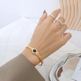 Love Roman Numeral Shell Bracelet 18K Plated Stainless Steel Women's Jewelry