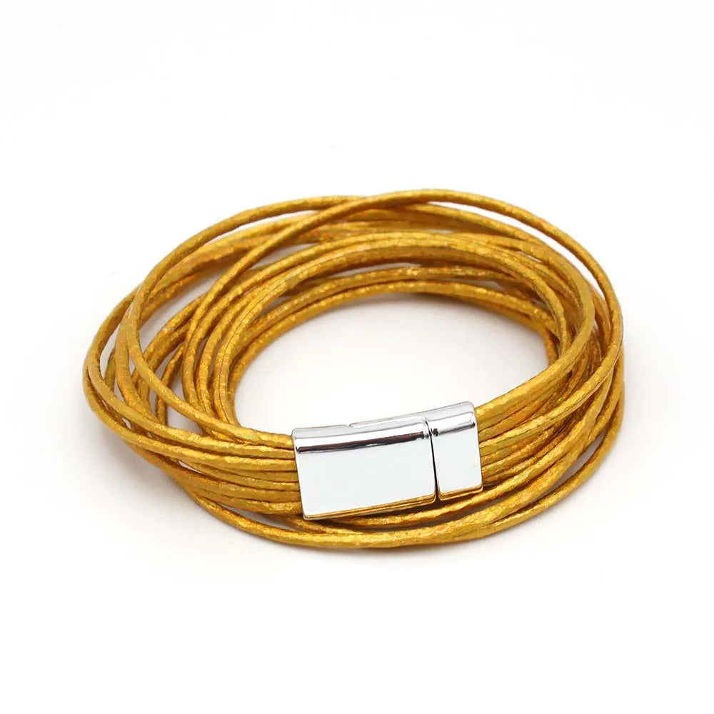 Multilayer Leather Bracelets for Women with Charms Jewelry