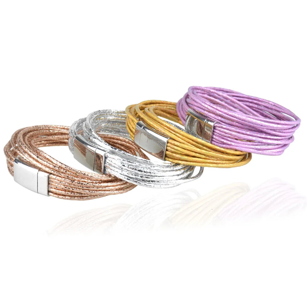Multilayer Leather Bracelets for Women with Charms Jewelry
