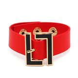 Multicolor Wide Leather Bracelet for Women Geometric Metal Wrap Charm Jewelry