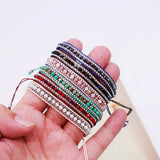 Crystal Bracelets For Women Braided Beads Lucky Rope Charm Bracelet