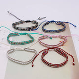 Crystal Bracelets For Women Braided Beads Lucky Rope Charm Bracelet