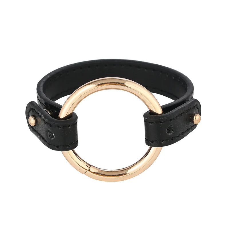 Explosive Ladies Leather Bracelet with Iron Charm
