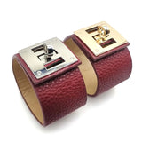 Wide Leather Cuff Bracelet for Women - Punk Statement Jewelry