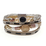 Rhinestone Bar Charm Bohemian Leather Women's Bracelet in 3 Colors