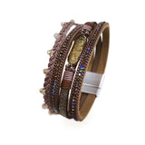 Rhinestone Bar Charm Bohemian Leather Women's Bracelet in 3 Colors