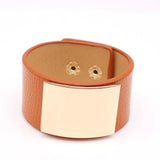 Leopard Pattern Punk Bracelet Beads Leather Bangle for Women