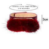 Rabbit Hair Wrap Bracelet Wristband for Women