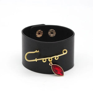Punk Leather Bracelet Wide Cuff Bracelets Bangles