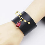 Punk Leather Bracelet Wide Cuff Bracelets Bangles
