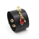 Punk Leather Bracelet Wide Cuff Bracelets Bangles