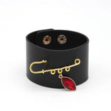 Punk Leather Bracelet Wide Cuff Bracelets Bangles