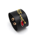 Punk Leather Bracelet Wide Cuff Bracelets Bangles