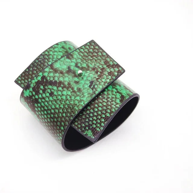 Serpentine Punk Leather Bracelets For Women Femme
