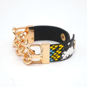Vintage Punk Leather Cuff Bracelet for Women