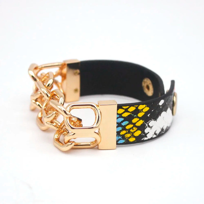Vintage Punk Leather Cuff Bracelet for Women