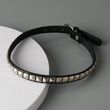 Vintage Leather Charm Gothic Spike Rivet Collar Pendant Necklaces