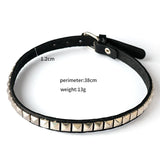 Vintage Leather Charm Gothic Spike Rivet Collar Pendant Necklaces