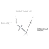 TOYOOSK 925 Silver CZ Cross Pendant Necklace
