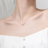TOYOOSK 925 Silver CZ Cross Pendant Necklace
