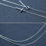 925 Sterling Silver Sideways Cross Necklace Pendant