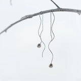 Wave Shell Pearl Ear Line 925 Silver Long Earrings For Women