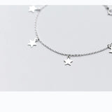 925 Silver 4 Star Bracelet Gift for Girls