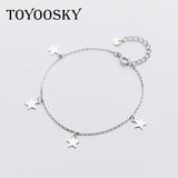 925 Silver 4 Star Bracelet Gift for Girls