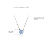 925 Silver Glass Glaze Circle Necklace Choker Chain